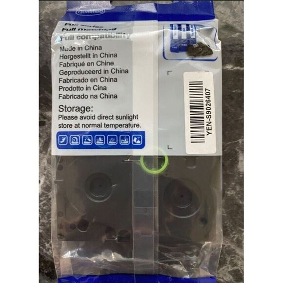 Compatible Label Tape Tz TZe S621  Brother Black on Yellow 9mm x 8m New - Picture 2 of 2